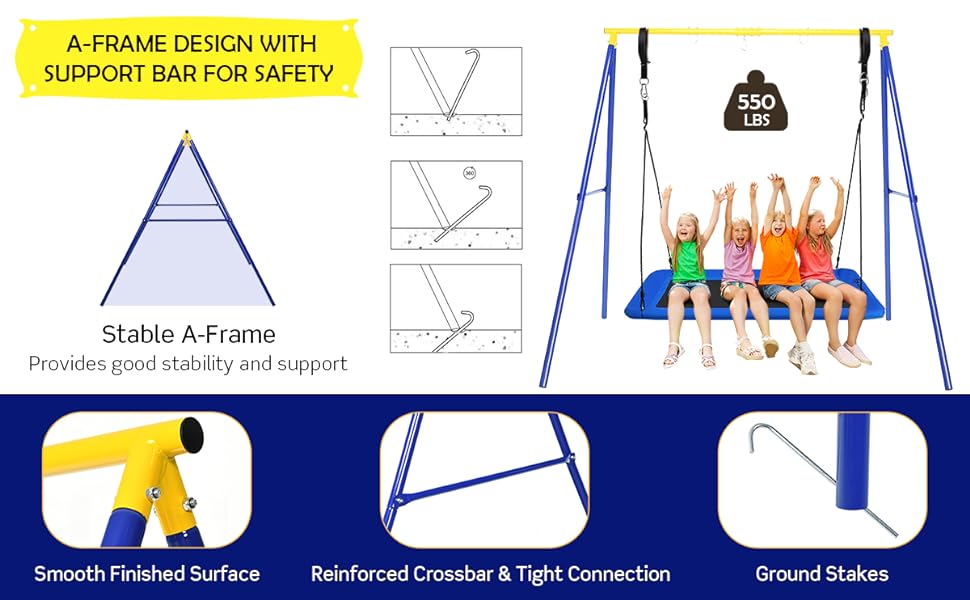 Costzon 40" Waterproof Saucer Tree Swing Set, Indoor Outdoor Round Swing with Adjustable Hanging Ropes, Safe and Sturdy Swing,Father's Day Gift