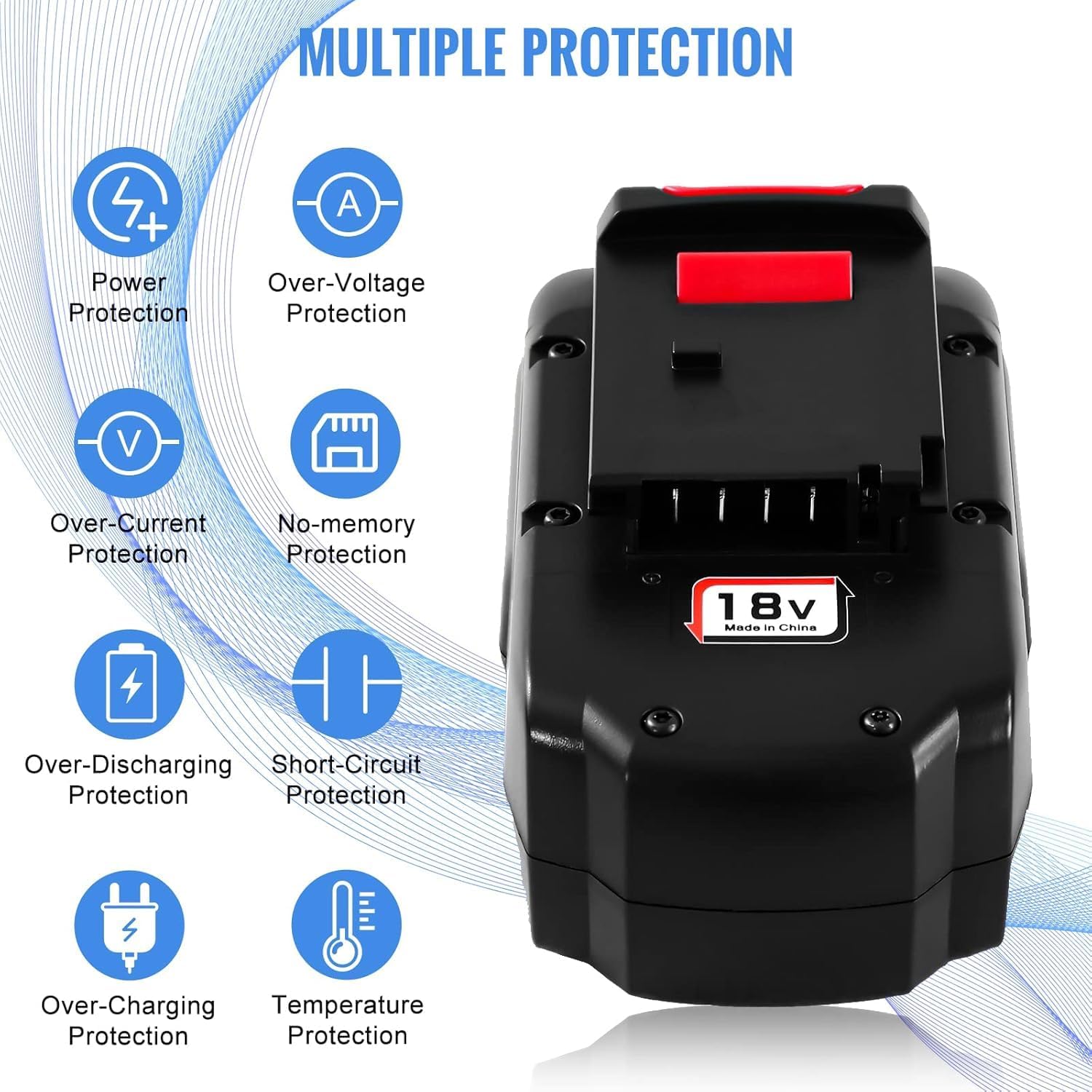 2-Pack 4500mAh Battery and Charger Set | HPB18 Replacement for 244760-00/FSB18 Cordless Power Tools