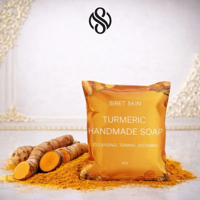 SiretSkin Turmeric Handmade Bar Soap 4oz - Cleansing Toning Glowing Skin Care