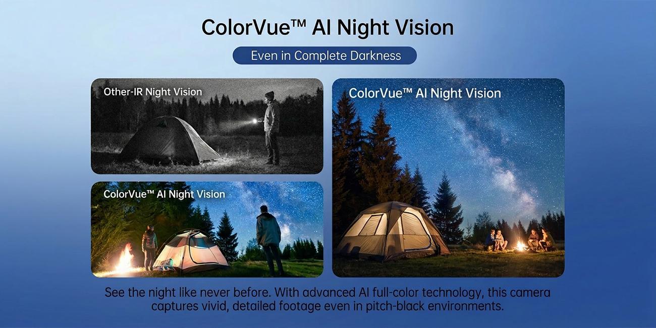 NKccnur  Window Security Camera 3MP 2K, Indoor WiFi Cameras 2.4GHz/5GHz with Colorvue AI Color Night Vision, Motion & Person Detection with Auto-Focus , Easy Installation, 24/7 Recording Works with Alexa & Google Home