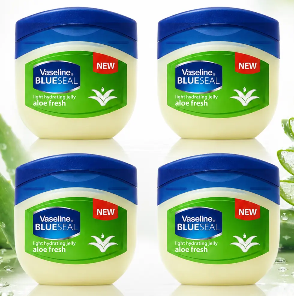 Vaseline Blue Seal Aloe Fresh Light Hydrating Jelly Body Moisturizer - Soothing Aloe Vera, Triple Purified, Locks in Moisture for All Skin Types, 50mL (1.7oz), Blue Lid, Body Care Product