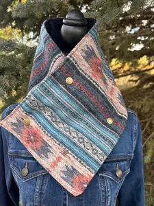 Western Neck Cowl Warmer Wool Blend Rustic Style Cowboy Scarf Winter Accessory Ranch Wear Riding Protection Outdoor Clothing Traditional