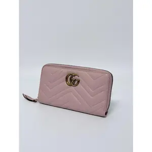 Pre-owned GUCCI gg Canvas Clutches & Wristlets Authentic Marmont Matelassé Zip Around Wallet JD007GG