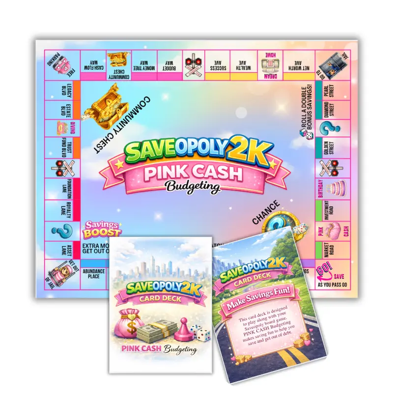 Saveopoly 2K Savings Challenge Board Game | Cash Stuffing Budget Game