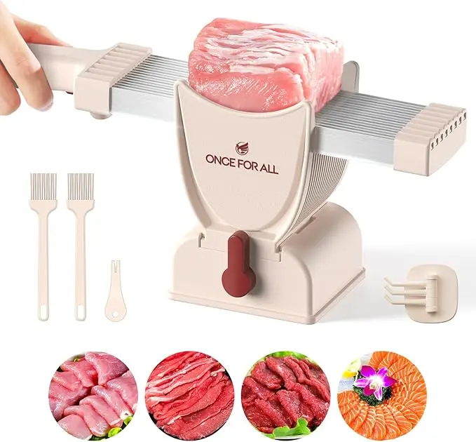 【ONCE FOR ALL】Fresh Meat Slicer Cleaver Kitchen Knife Set For Meat Slicing Shredding, Manual Jerky Cutter Food Slicer For Beef Pork Mutton For Home Cooking BBQ Hot Pot