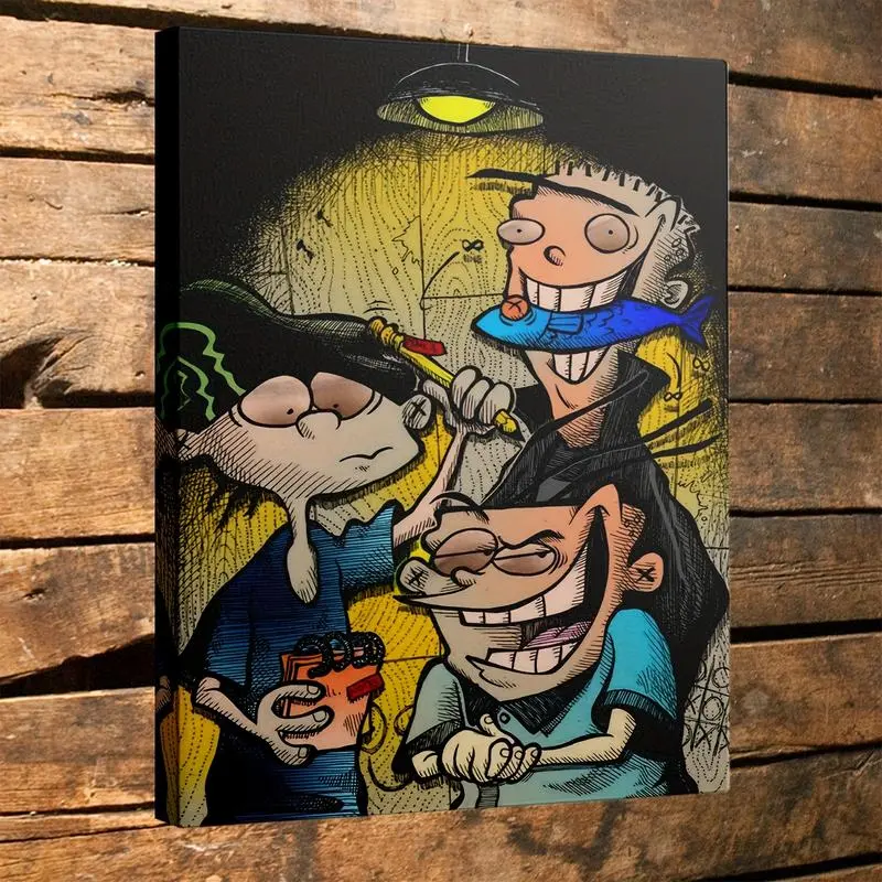 1PC Framed 2D Flat Ed Edd N Eddy Cartoon Canvas Artwork - Decorative Home Decor for Bedroom, Living Room - Perfect Gift for TV Show Fans