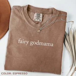 Comfort Colors Fairy Godmama TShirt, Best Godmama T-Shirt for Baptism, Godmother Gift from Goddaughter, Godmama Proposal T-Shirt, Gift Tee