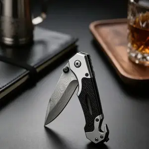High-Hardness Stainless Steel Multifunctional Folding Knife: EDC Essential for Camping, Hiking & Kitchen Use knife Fishing with Breaker  wearing  ring
