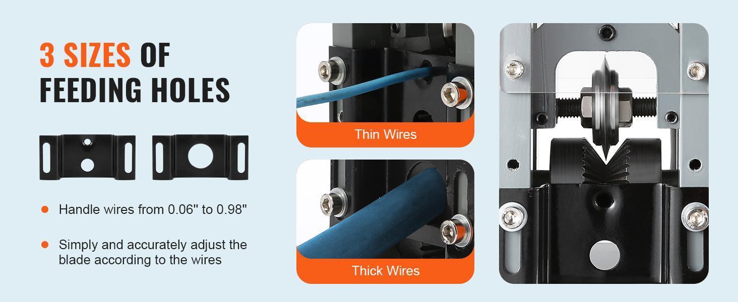 VEVOR Electric Cable Stripping Tool, 0.06''-0.98'' Motorized Wire Stripper, 180 W, 60 ft/min, with Clear Depth Gauge, Ideal for Scrap Copper Recycling VEVOR Electric Cable Stripping Tool, 0.06''-0.98'' Motorized Wire Stripper, 180 W, 60 ft/min, with Clear Depth Gauge, Ideal for Scrap Copper Recycling