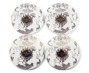Harry Potter Marauder's Map Round Drink Coasters | Set of 4