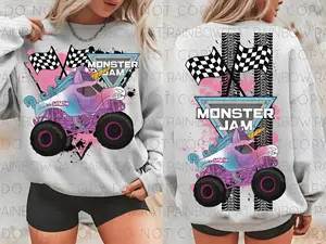 Monster Jam Unicorn Youth and Adult Sweatshirt, Unicorn Monster Truck Shirt, Sparkle Smash Truck Crewneck, Girls Monster Jam Gift, Racing Sweatshirt
