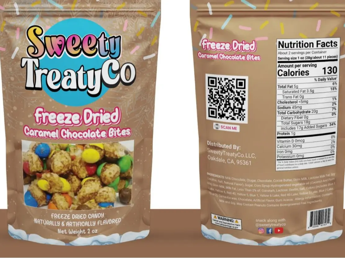 Freeze Dried Caramel Chocolate Bites - Intense Flavor Snack Bonbon - Candies freeze dried candy