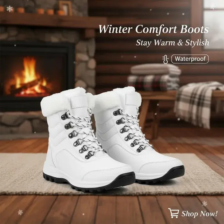 Womens Waterproof Ankle Boots for Outdoor (Non Slip Outsole),Fashion Combat Boots ,Warm Fur Lined Winter Snow Boots Footwear Walking Shoes Walking Shoes Girl Leather Padded Soft signal cute