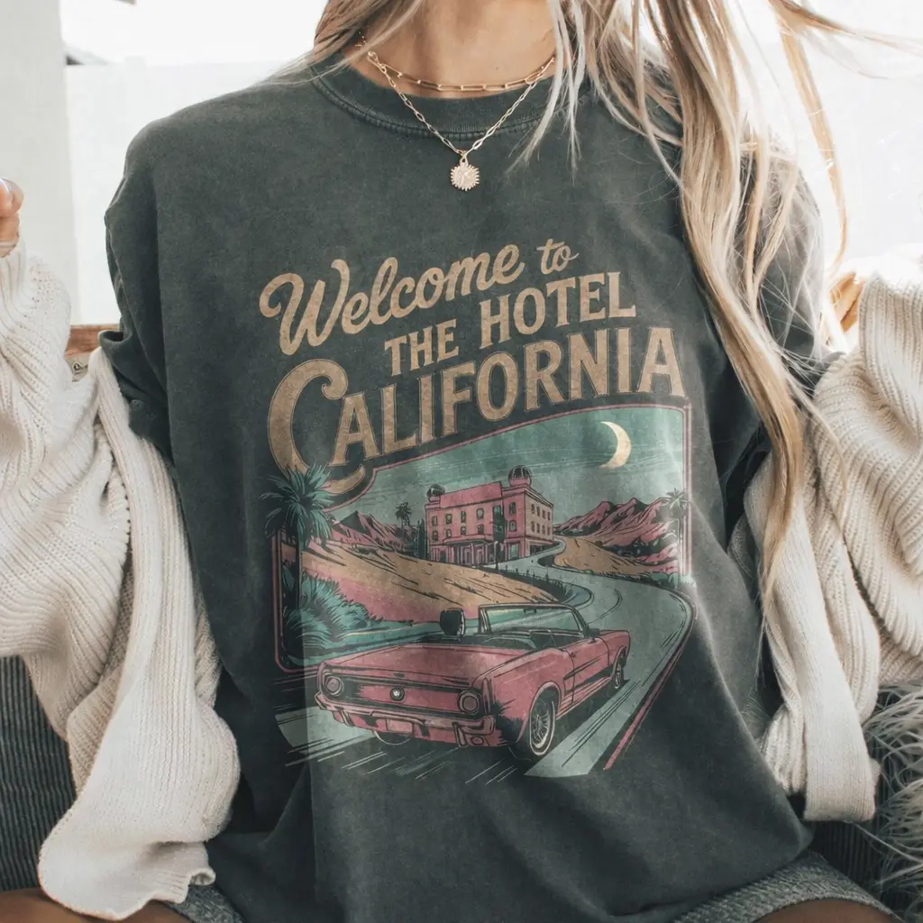 Comfort Colors Retro 70s Rock TShirt, Band Tee, Vintage California Graphic T-Shirt, Classic Rock Road Trip Top, Retro Music Festival Tee