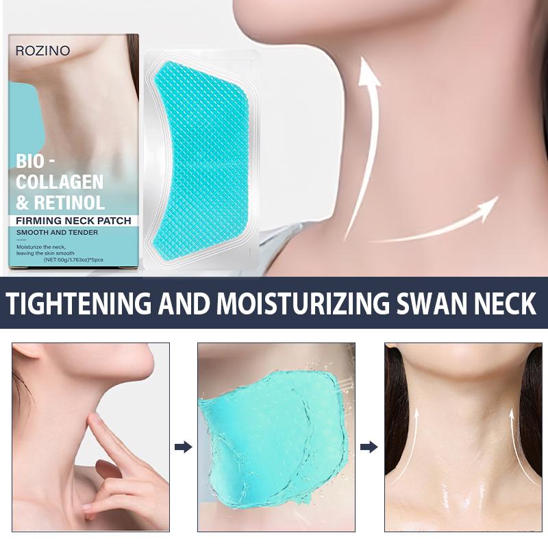Rozino Bio-Collagen & Retinol Firming Neck Patch for Neck Firming and Tightening Anti-Wrinkle Patches to Smooth Skin Invisible Silicone Pads for Wrinkles
