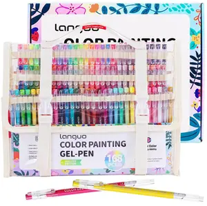 Colorful painting gel pen set, each set contains 45/72/99/168 pens. The colorful gel pens are equipped with storage boxes and are suitable for use in diaries, cards, DIY, painting, graffiti, scrapbooks, etc. as painting supplies.