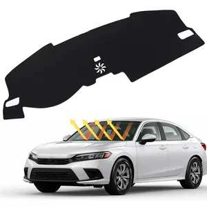 Canvcle Custom Fit Dash Mat for 2022-2026 Honda Civic 11th Gen Dashboard Cover UV Protection Anti-Glare Non-Slip Polyester Sun Shade Car Interior Kit