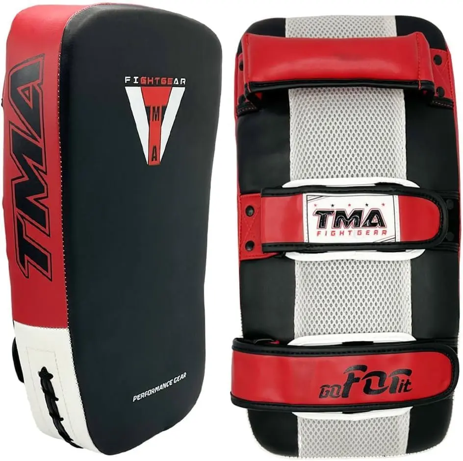 TMA Muay Thai Pad For Training,Curved Kickboxing Strike Pad,MMA,Karate,Punching,Foor and Elbow Target (Single)