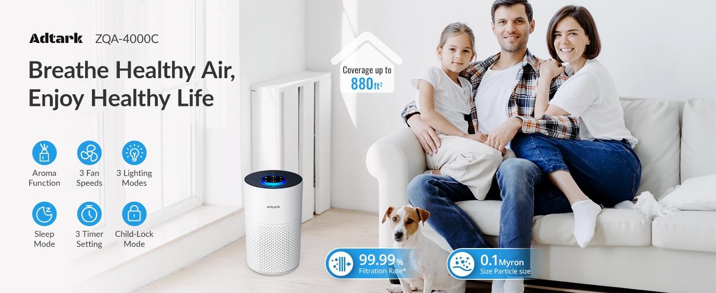 This home/bedroom air purifier features a true HEPA 3-in-1 filter, sleep mode, aromatherapy function, 3 light modes, and 3 timers. It is suitable for use in offices, dormitories, and hotels.