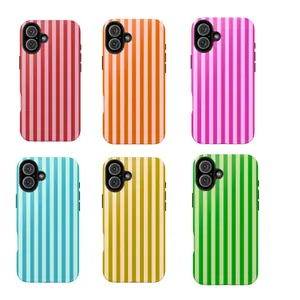 for iPhone 13 Pro Bold Candy Stripe Phone Case – Colorful Vertical Lines in Red, Orange, Pink, Blue, Yellow & Green – Compatible with iPhone 17,16, 15, 14, 13, 12