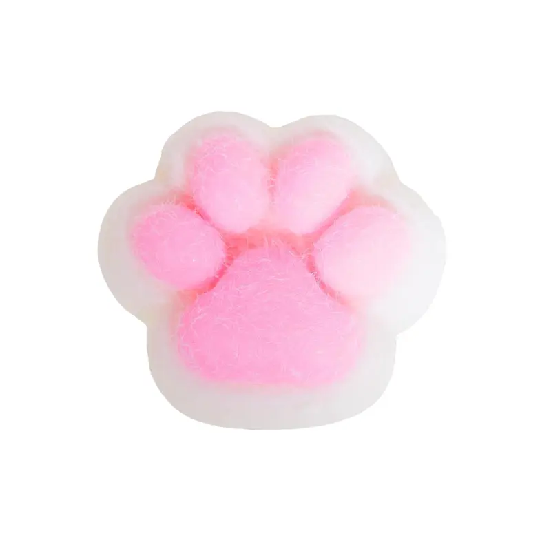 1pcs 3.15in Big Squishy Cat Paw Toy Cute Kawaii Fufu Squishies Sticky Squeeze Fur Ball Jelly Kitty Funny Fidget for 36 Months Adults Kids