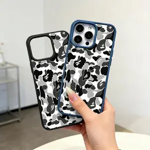 Chic Magnetic Case for iPhone11/12/13/14/15/16/17promax Bape Camo Pattern MagSafe Ready, Anti-Slip, Ultra Thin| Aesthetic Touch for Daily Use