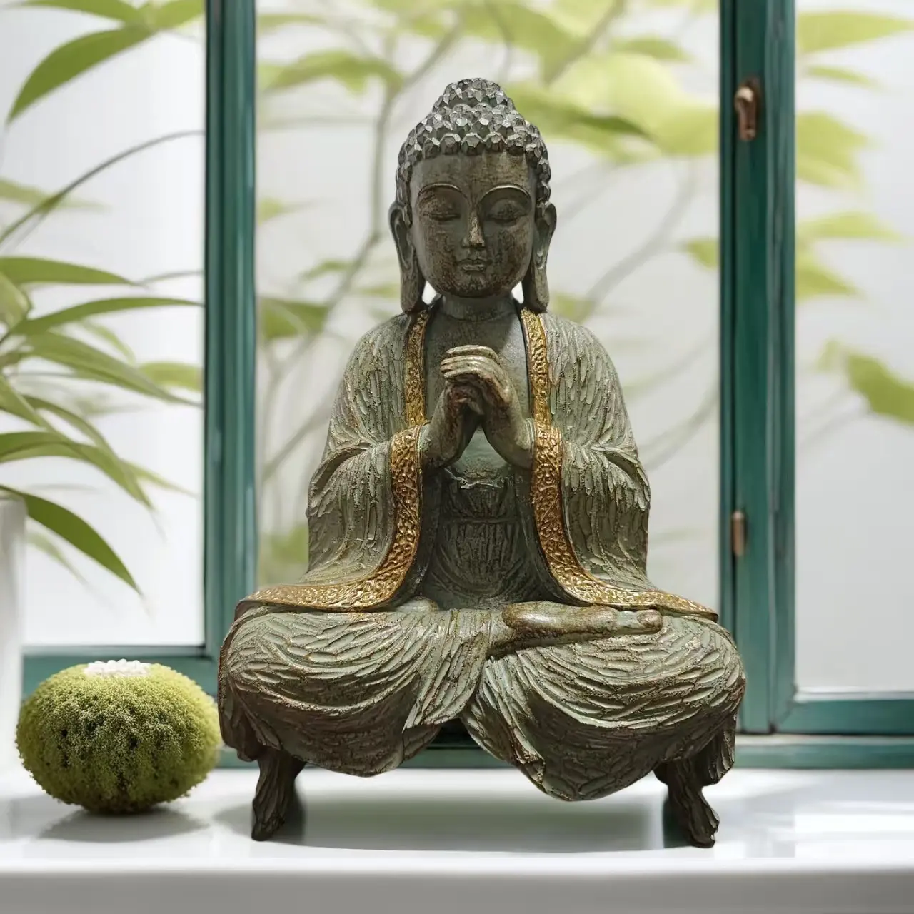 Zen Buddha Decorative Figurine, Religious Home Decor, Spiritual Decor, Living Room Art Accent Piece, Courtyard Outdoor Garden Balcony Decoration, Peaceful Home Ornament, Stylish Religious Decor, Religious Decorations