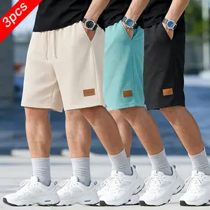 3-Pack Men’s waffle-textured shorts with a light athletic feel, drawstring waist, straight cut—ideal for gym locker rooms and casual after-workout wear.