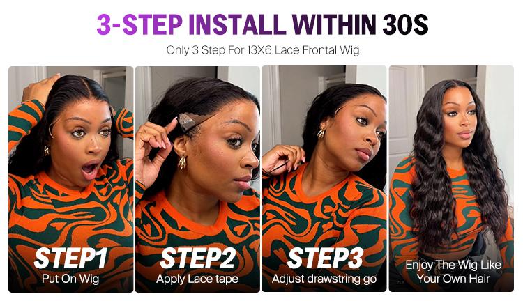 [250% Density] Megalook Water Wave Glueless Transparent Lace Front Wigs Pre-everything Put on Go Wig for Women Black Natural Hairline Beginner Friendly