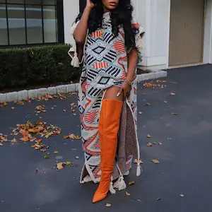 Ethnic Style Shawl for Women, Spring and Autumn Knitted Cardigan, Travel Outfit, Travel Photography Cape