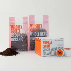 Whiskey-Infused Coffee - Premium Small-Batch Roasted Beans with Authentic Whiskey Infusion for Rich Aromatic Brew - Whole Bean, Ground, or Keurig-Compatible Pods