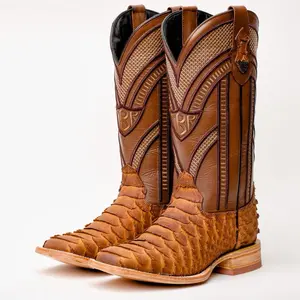 Matte Tan Jumbo Leather Boots - Square Toe