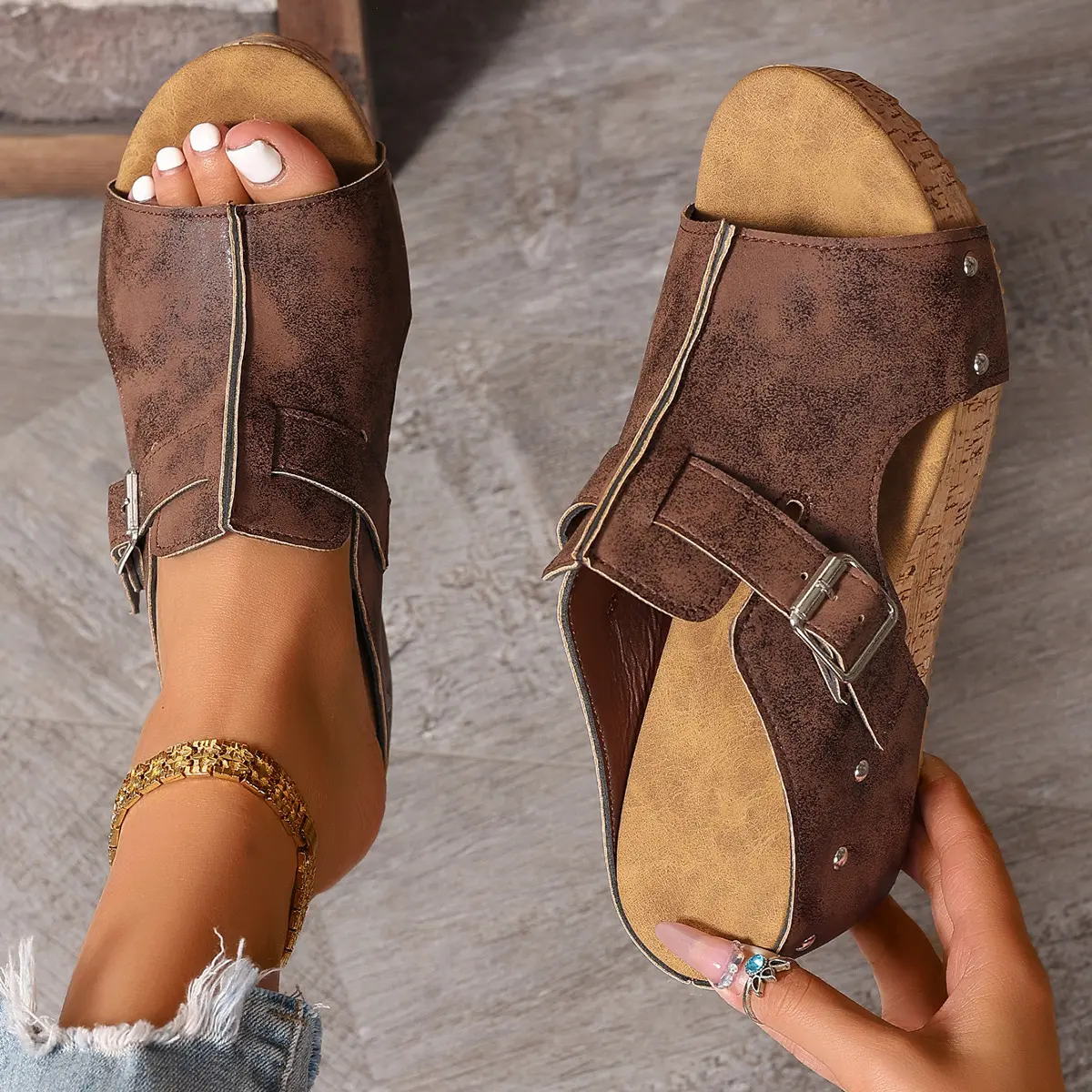 Women's Fashion Wedges with EVA Foam Cushioned Insoles 2.5 Inch Heel Lightweight Comfort Sandals All Day Wear Hook And Loop Closure Slip Resistant Casual Summer Shoes easy on weekend cruise sunny Elegant Heels classic
