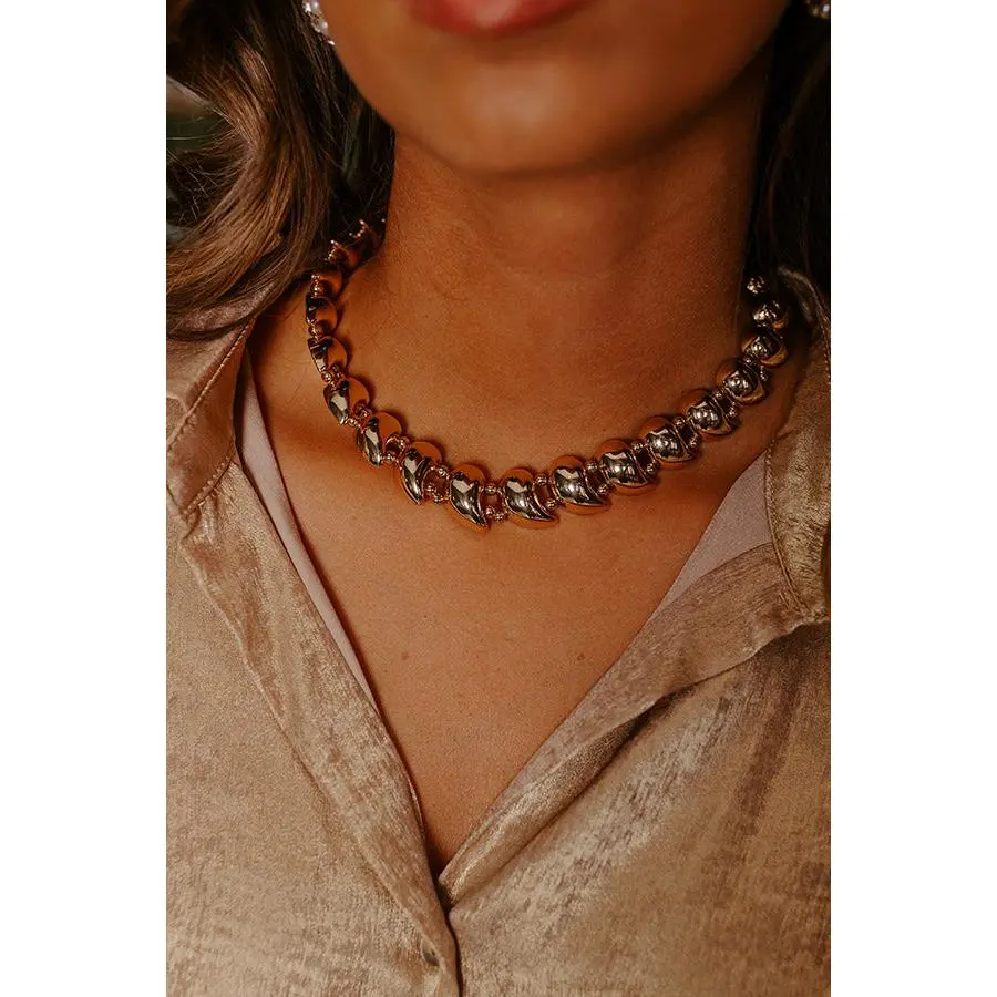 Statement Staple Necklace in Gold