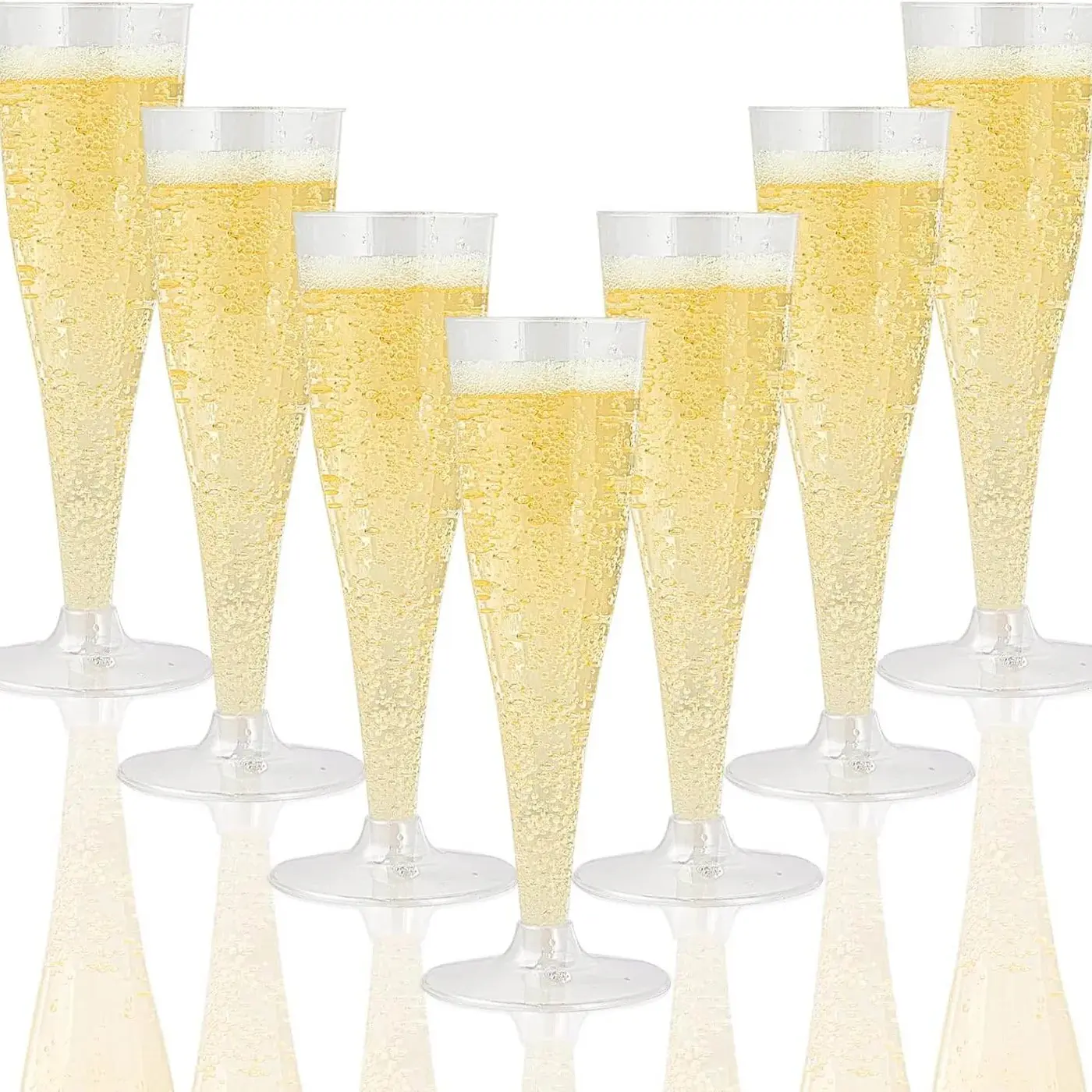4.5oz Bulk Champagne Flutes | Plastic Drinkware for Mimosas, Sparkling Wine | Food Safe