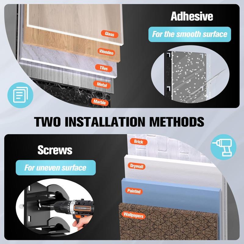 Hat Hook for Wall 2 Pack Hat Organizer Holds Up to 20 Hats with Strong Adhesive and Screws Cap Holder for Closet Door and Bedroom - Decor Key Hook Wall Mounted Shelf