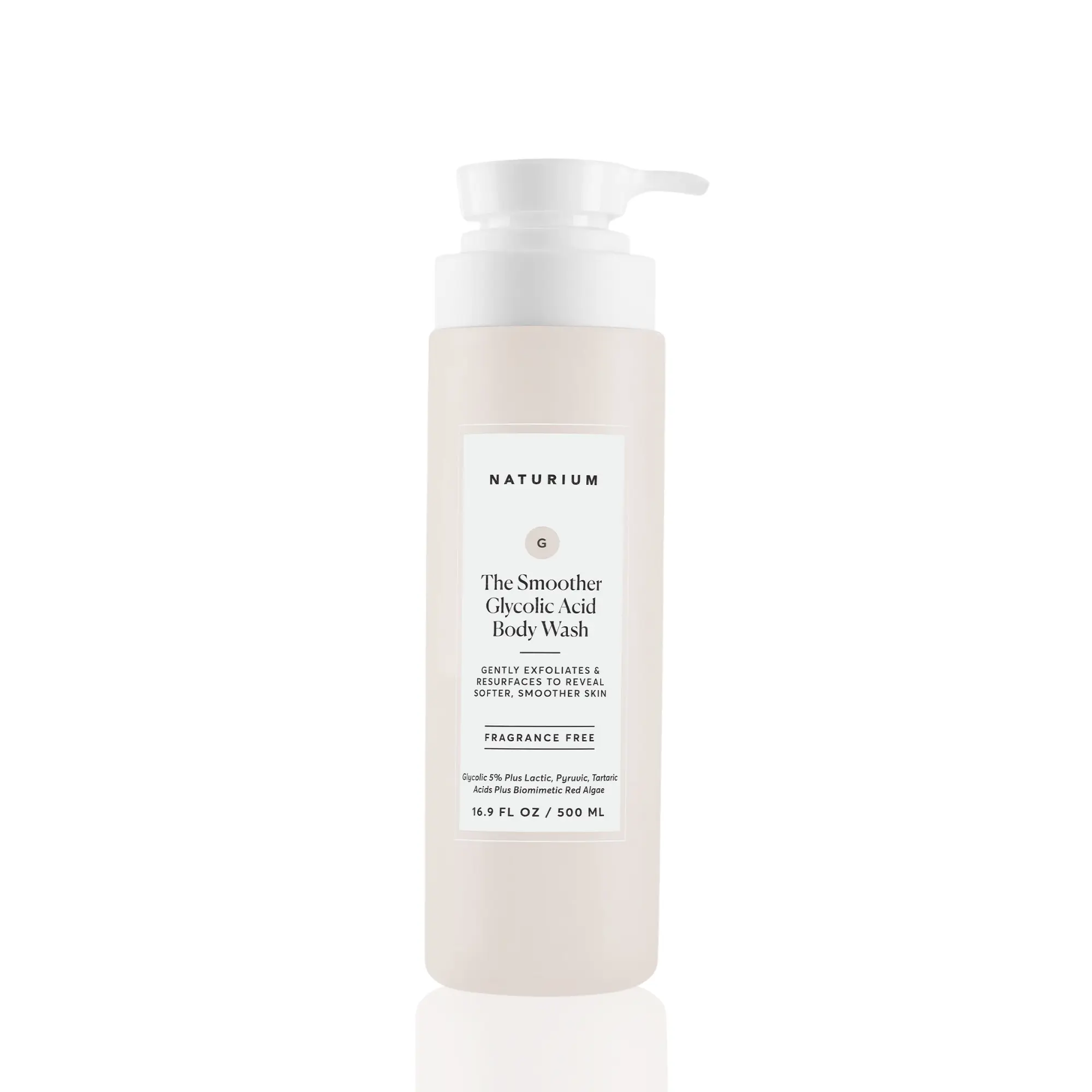 Naturium The Smoother Glycolic Acid Exfoliating Body Wash (500ml) - Gentle AHA Cleanser that Revealing Softer, Smoother Skin