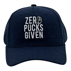 Zero Pucks Given Hat Funny Sarcastic Hockey Graphic Novelty Cap Funny Hats Sarcastic  Funny Hockey  Novelty Caps for Men Navy - Standard