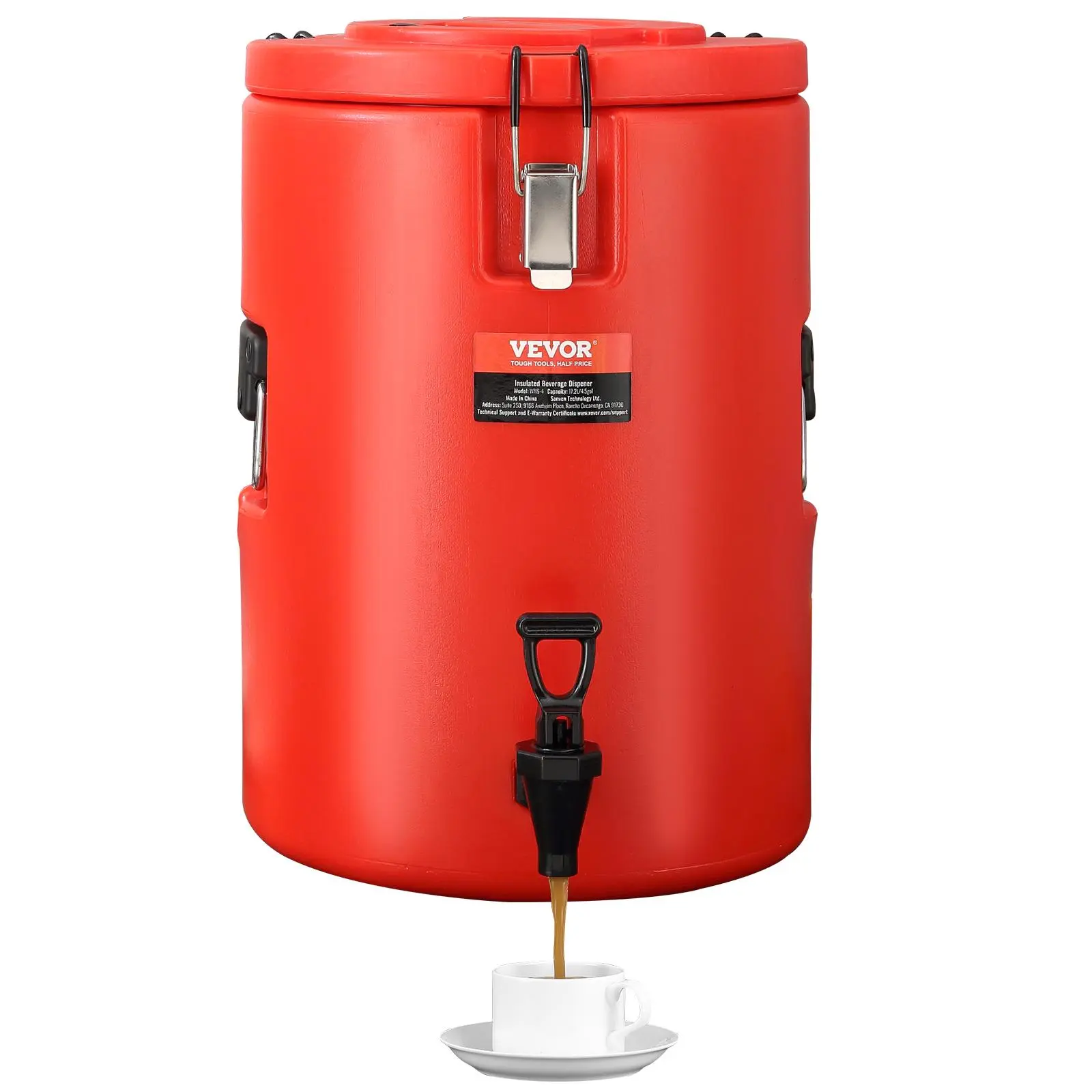 【SummerFinds】VEVOR Stainless Steel Insulated Beverage Dispenser,  4.5 Gallon 17.2 Liter, Thermal Hot and Cold Drink Server Dispenser with Spigot Handle, Food-grade for Hot Tea Coffee Water Restaurant Drink Shop