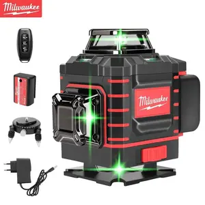 Milwaukee Degree Vertical Cross Laser Level 360 Green Beam  Horizontal And Vertical Rechargeable Battery green laser level tools Rechargeable Magnetic Laser Level with Tripod