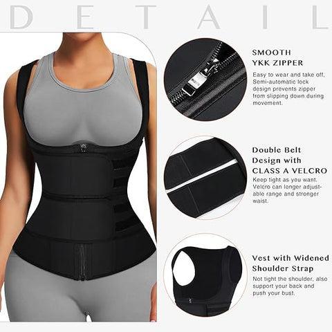 FeelinGirl Plus Size Waist Trainer Vest With 3 Rows of Eye and Hook Compression Cotton Shapewear Womenswear  Comfort Straps matt  waist Spandex Day Waist Trainer Springtok SpringStatements