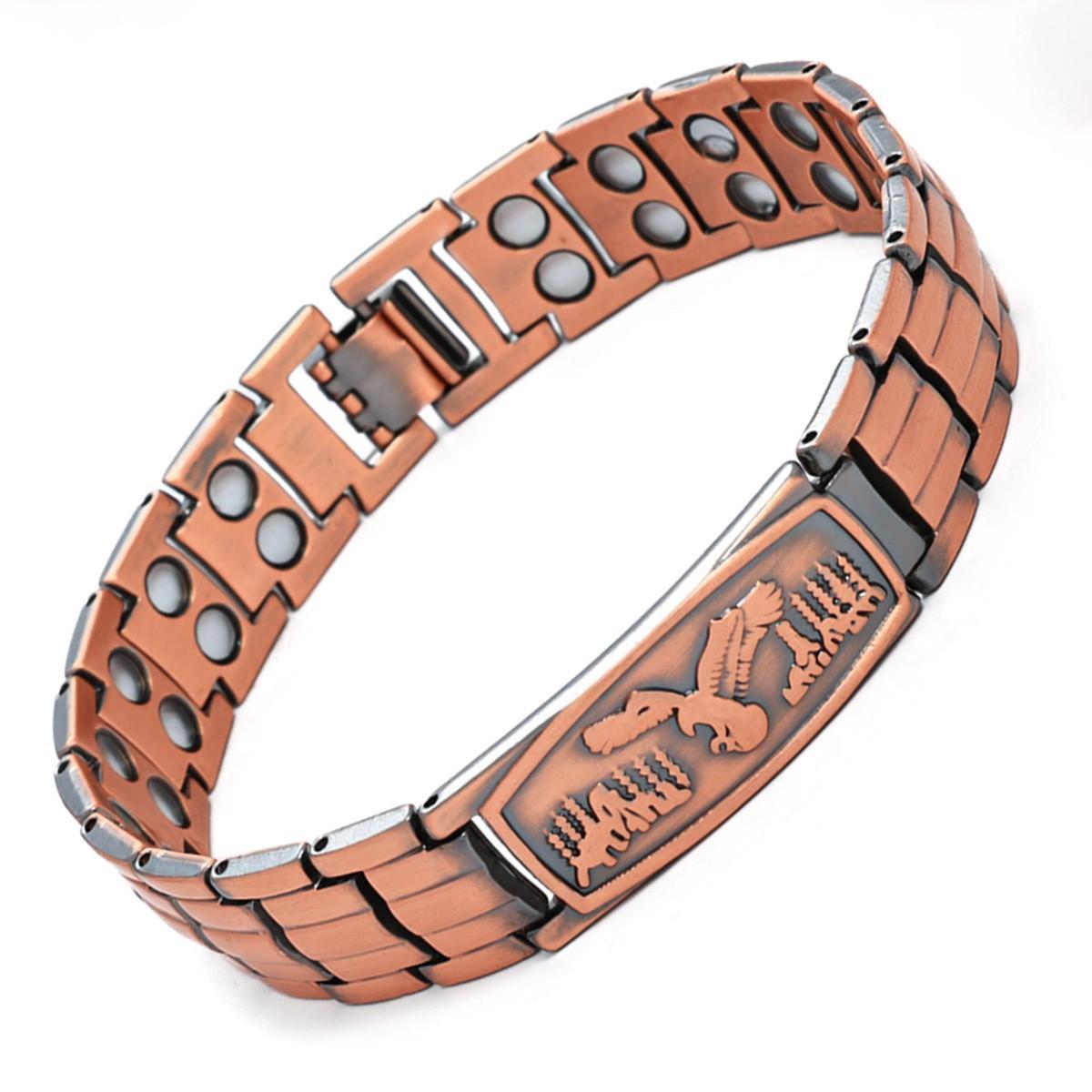 Magnetic Bracelet for Men Adjustable Sizing Tool Eagle Pattern Magnetic Field Therapy Jewelry Gift with Tuner Included Magnetic Bracelet for Men Adjustable Sizing Tool Eagle Pattern Magnetic Field Therapy Jewelry Gift with Tuner Included