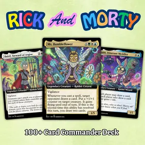 Proxy 100+ Card Commander Deck – Ri.ck and Mor.ty Sci-Fi Multiverse Theme Ready to Play Perfect Gift for Fans, Players and Collectors Collectible Cards Premium Cards