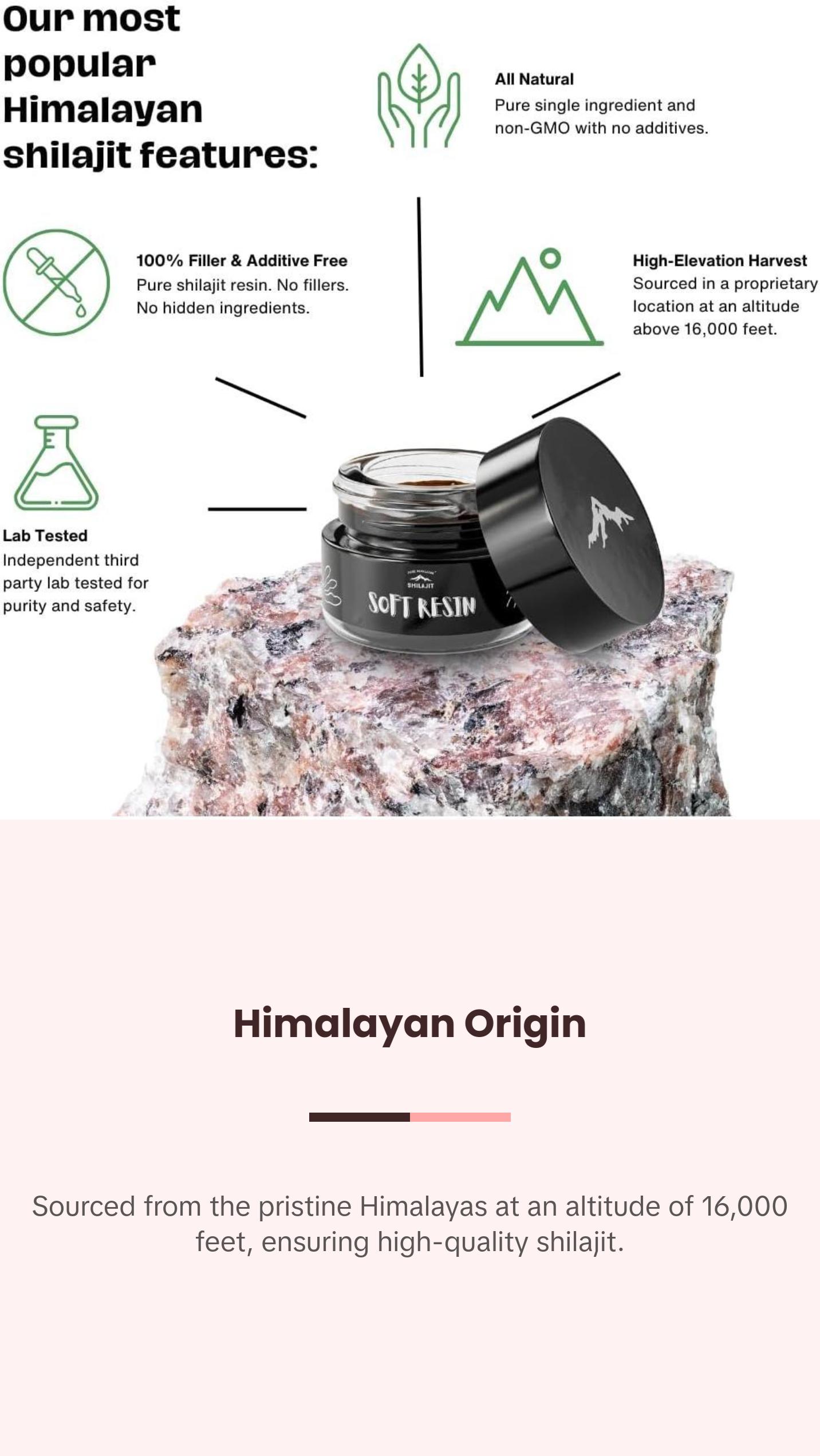 Pure Himalayan Shilajit, Soft Resin, Ayurvedic Rasayana Rejuvenation, Natural Source of Fulvic Acid, Includes Measuring Spoon - 15 ml / 0.5 fl oz