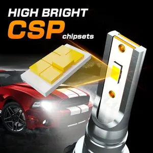 9005-H11 Ultra Bright LED Bulbs 66000LM 6500K Cool White, Cooling Fan, 60000+ Hours Lifespan, IP68 Waterproof, Plug and Play, Fog Driving Light, 4 Packs