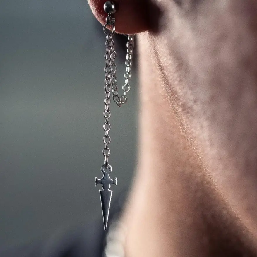 Judgement Chain Earrings - HxH Kurapika Inspired Anime Hunter x Hunter Hypoallergenic Stainless Steel Earrings Cosplay Gift For Anime Manga Lover