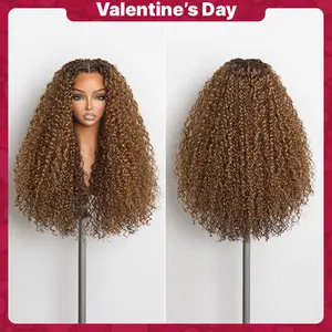 Frodio Veralux™ 13x6 HD Lace Wig Glueless Wear Go Pre-Cut Lace Wig 24” Golden Chestnut Curly Premium Fiber Wig – Full Density, Beginner Friendly Valentine's Day
