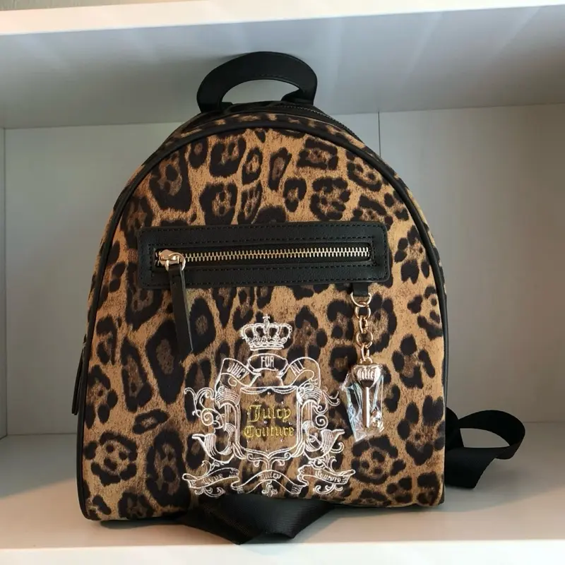 Juicy Couture Women's Fashion Mini Backpack, Natural/Chocolate Color, Stylish Luggage & Bag for Everyday Use