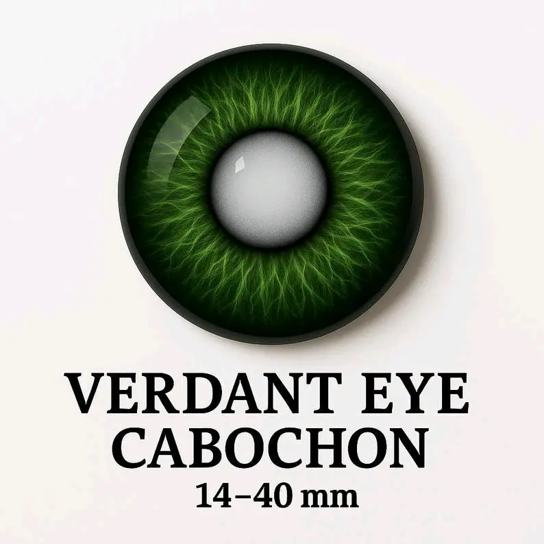 Verdant Eye - Glass Cabochon -  14mm - 50mm