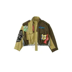 EmbroideryPatchworkLongSleeveDrawstringCoats Jackets Menswear